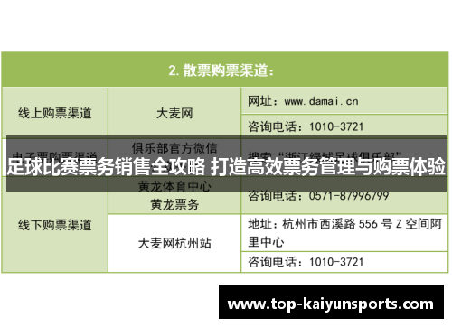 足球比赛票务销售全攻略 打造高效票务管理与购票体验